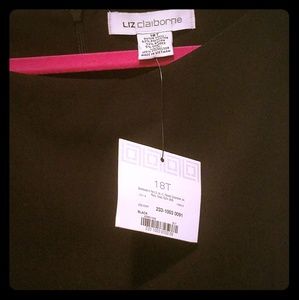 Liz Caliborne Black Sheath Dress 18 Tall